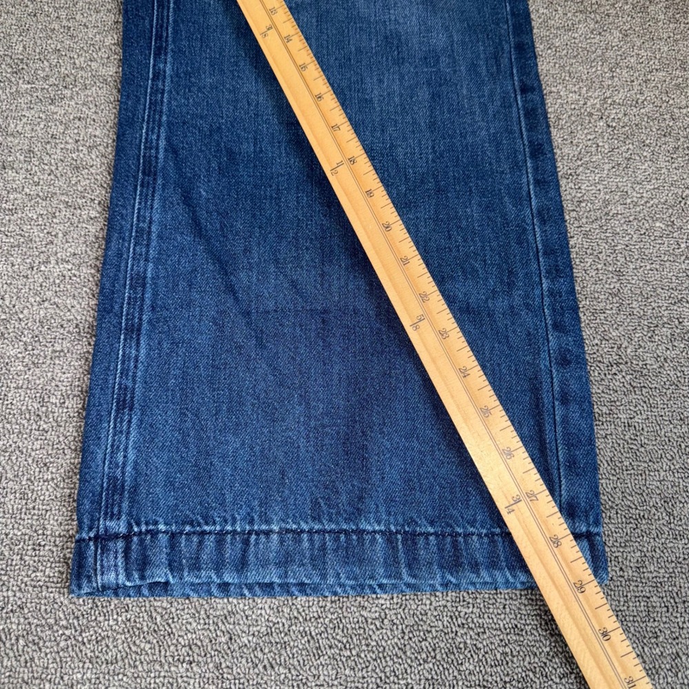Buffalo David Bitton Allison High Rise Wide Leg Cropped Jeans W33 Blue Cotton - Picture 9 of 10